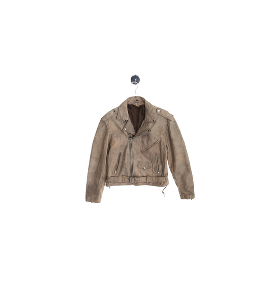Vintage Men's Brown Biker Leather Jacket