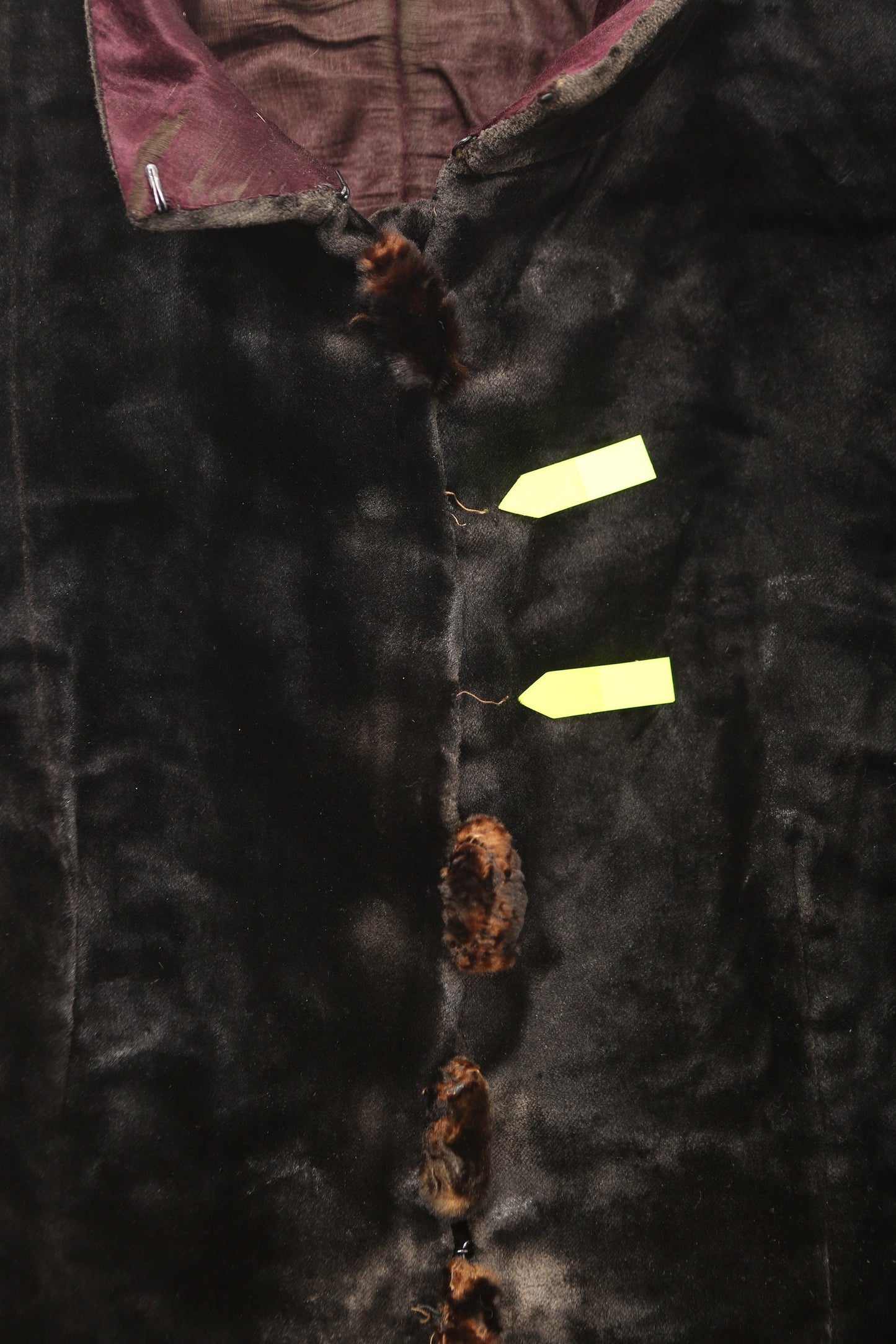 Vintage Victorian Jacket / Brown Fur Leather / Estimated Era 1800's