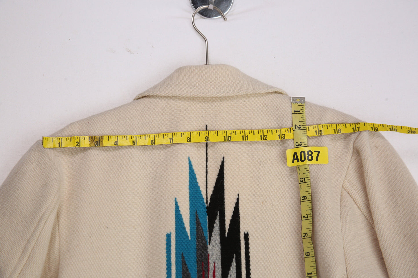 Vintage Men's Tribal Jacket by Ortega's Chimayo - 100% All Wool - Hand Woven - Estimated Era 1970's - 1980's