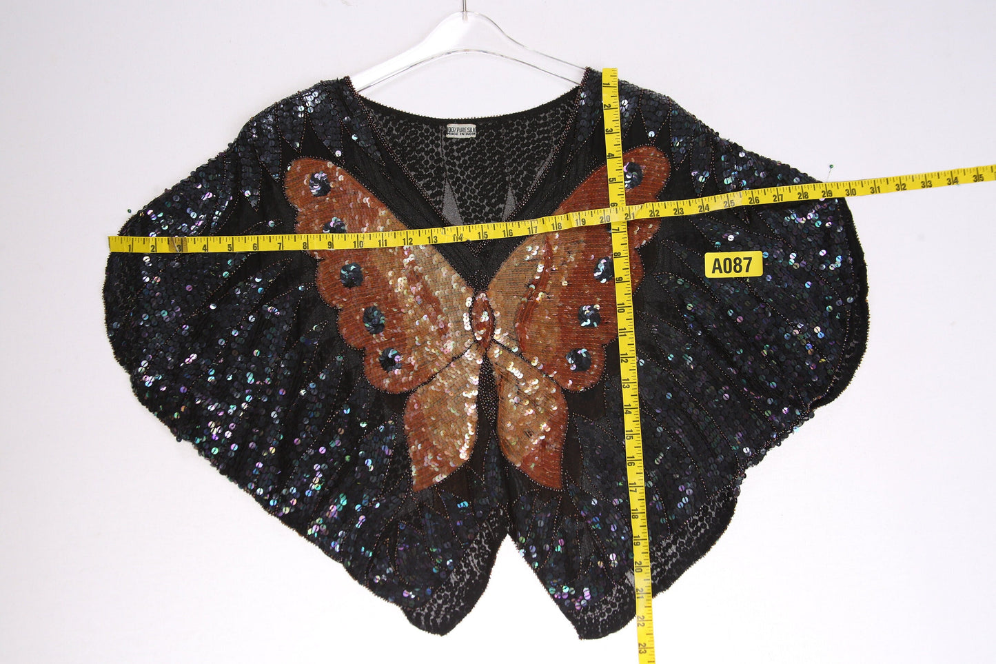 Vintage Women's Black Sequin Blouse - Made in India - Estimated Era 1970's - 1980's