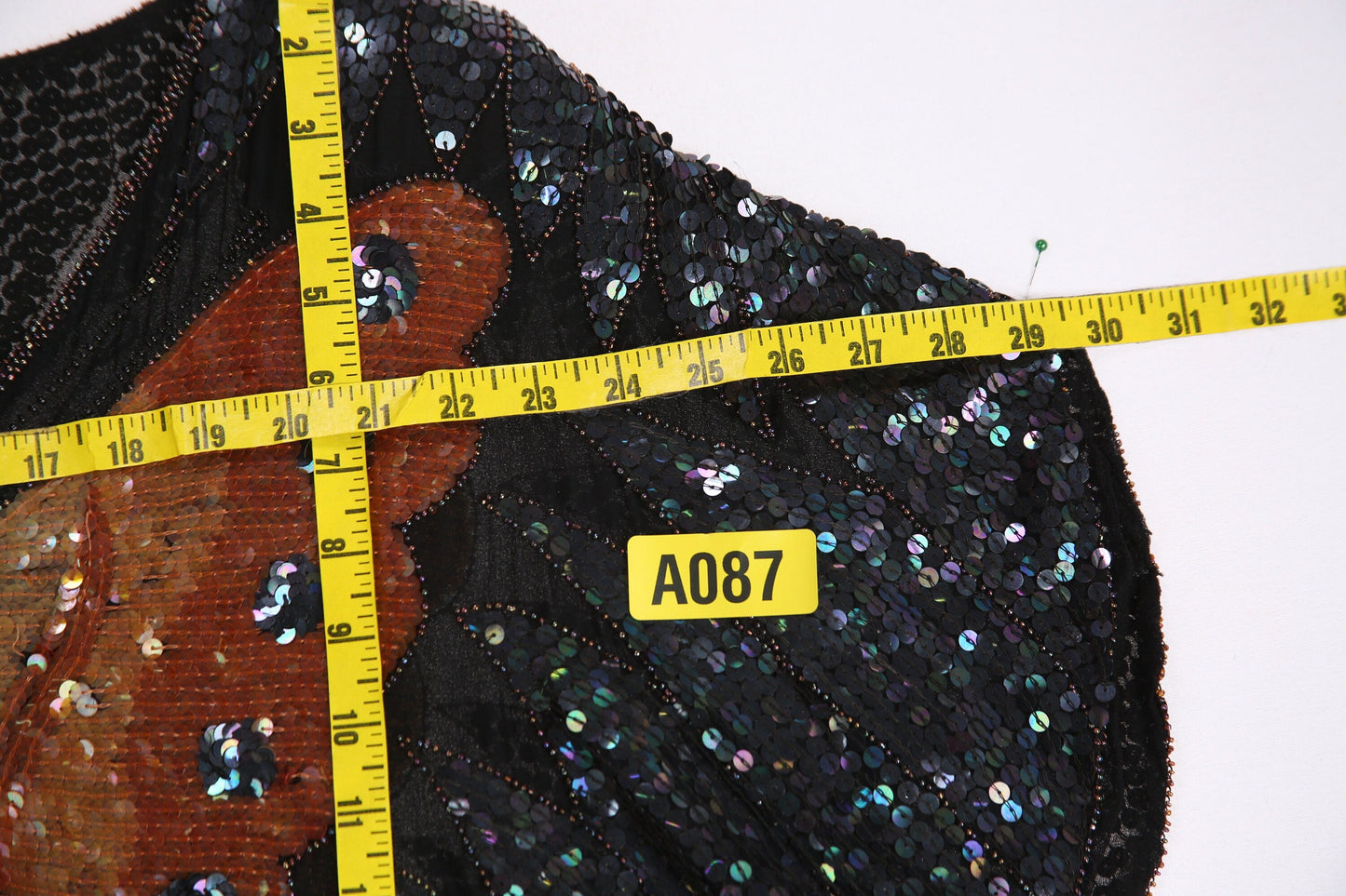 Vintage Women's Black Sequin Blouse - Made in India - Estimated Era 1970's - 1980's