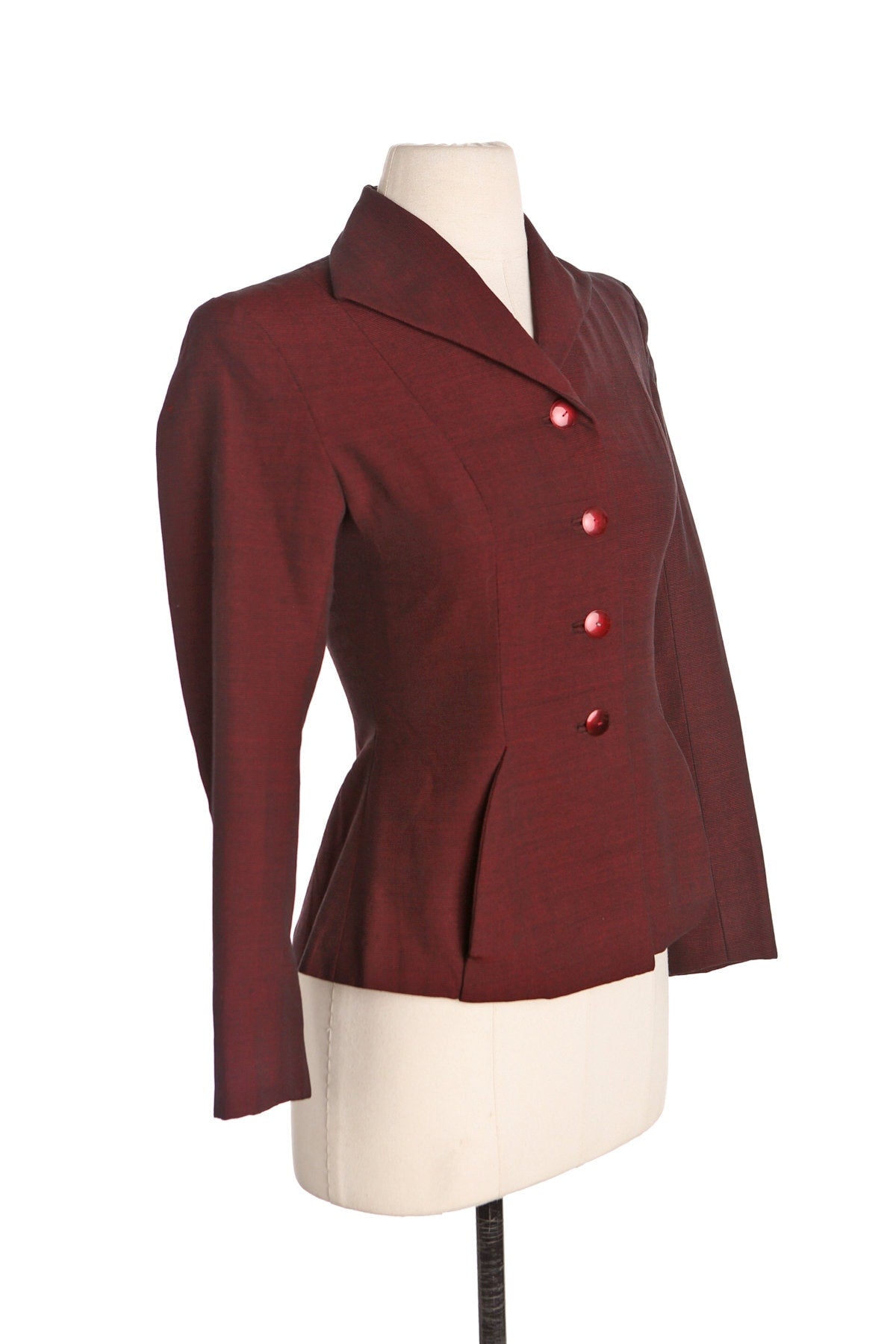 1940s Women Red Casual Button Up Jacket