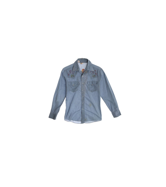 Vintage Men Blue Western Shirt by Kennington - Rocking K Ranchwear