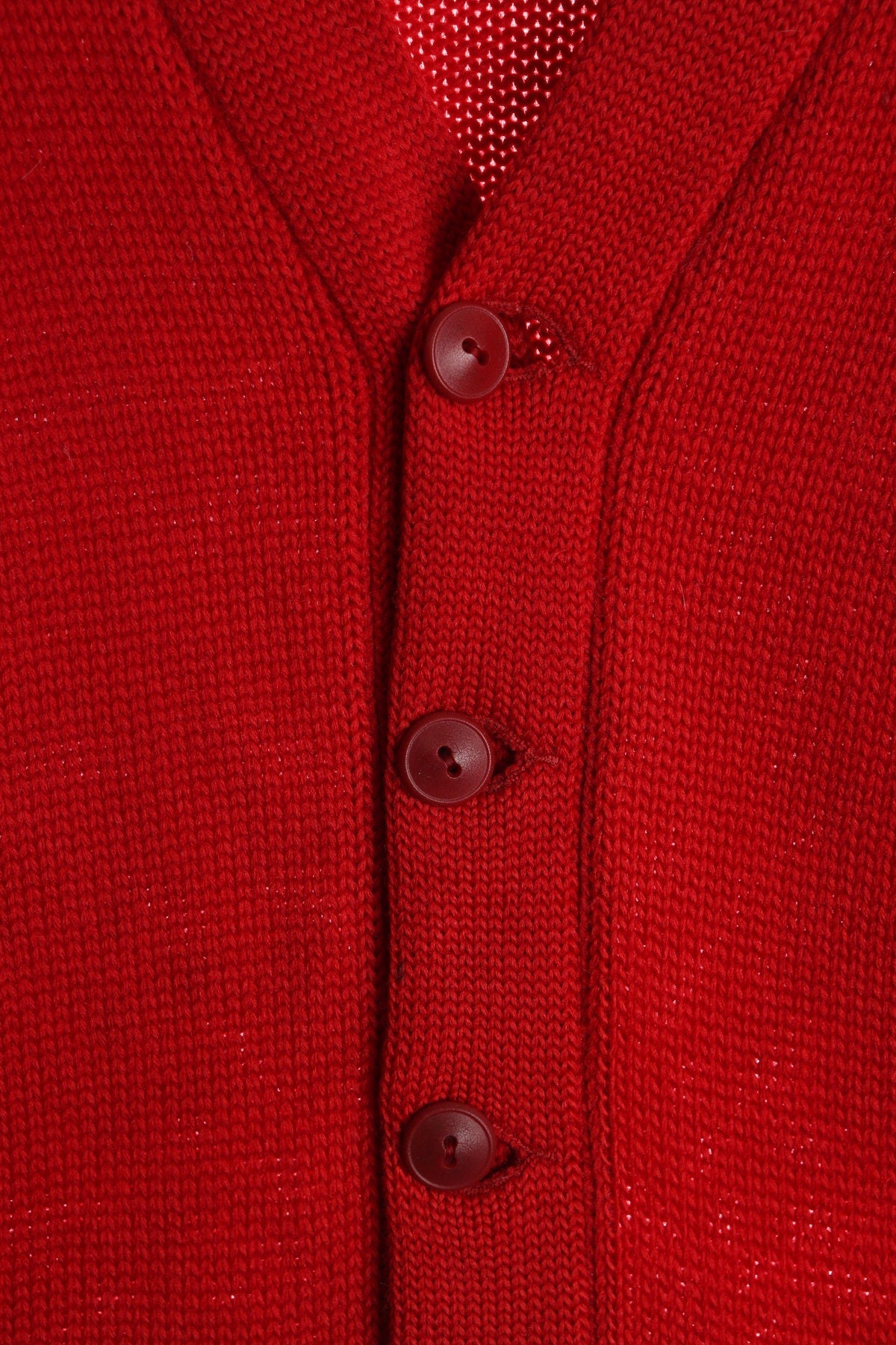 Vintage Men Red Cardigan Sweater - Era 50s - 60s