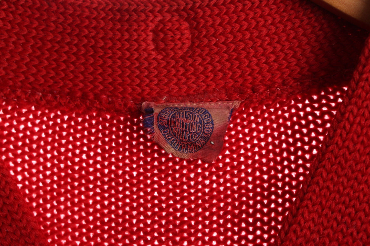 Vintage Men Red Cardigan Sweater - Era 50s - 60s