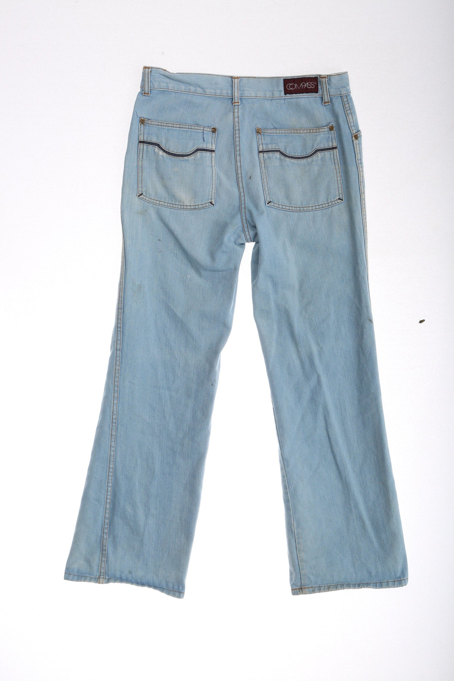 Vintage Men'd Blue Casual Denim Pants by Compass / Era 1970's - 1980's