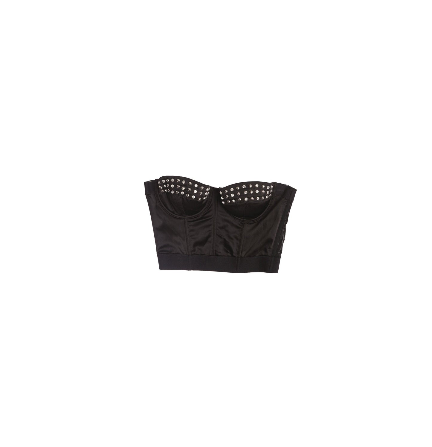 Black Strapless Corset with Studded Rhynestones