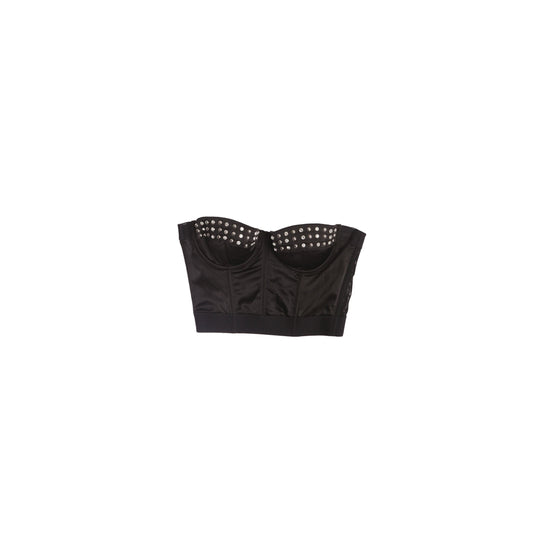 Black Strapless Corset with Studded Rhynestones