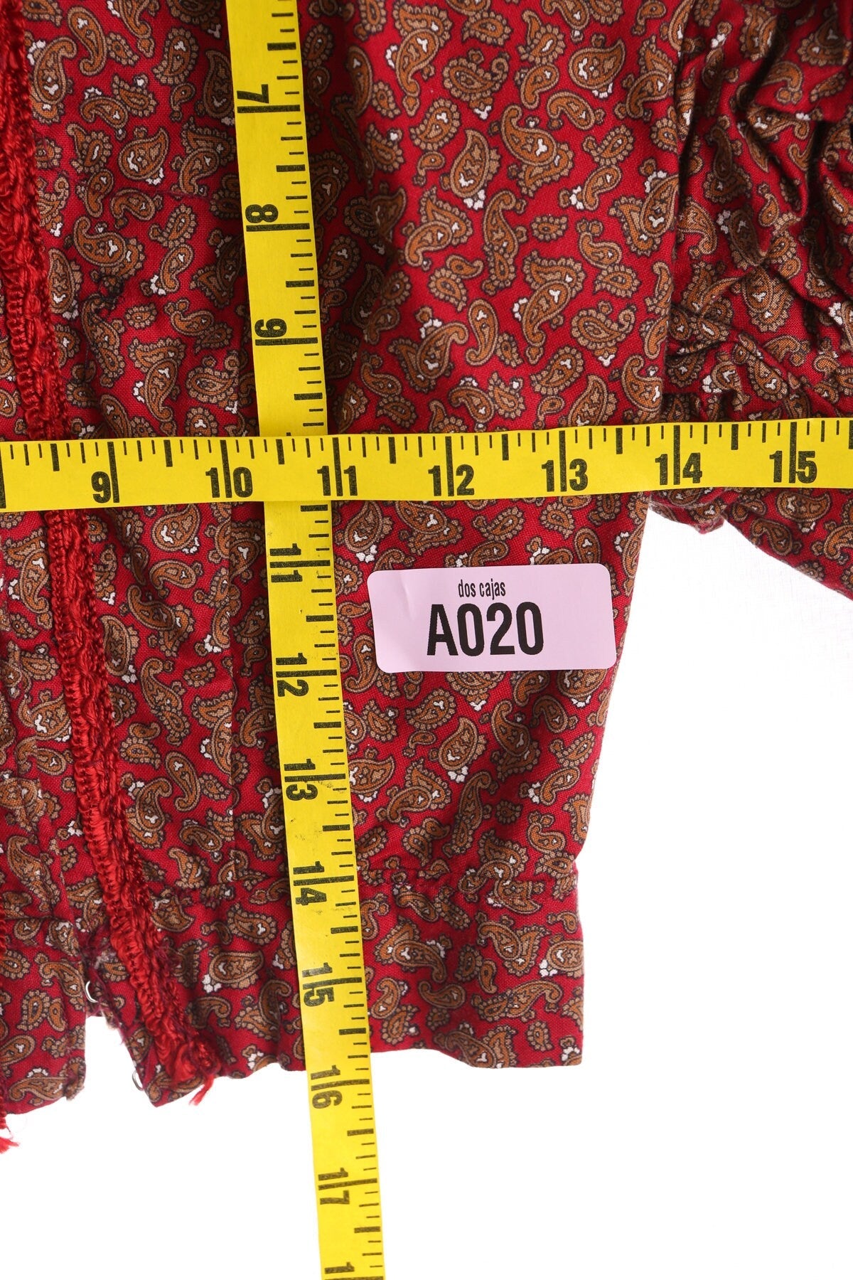 Vintage Women Prairie Red Pasley Print Long Sleeve Top