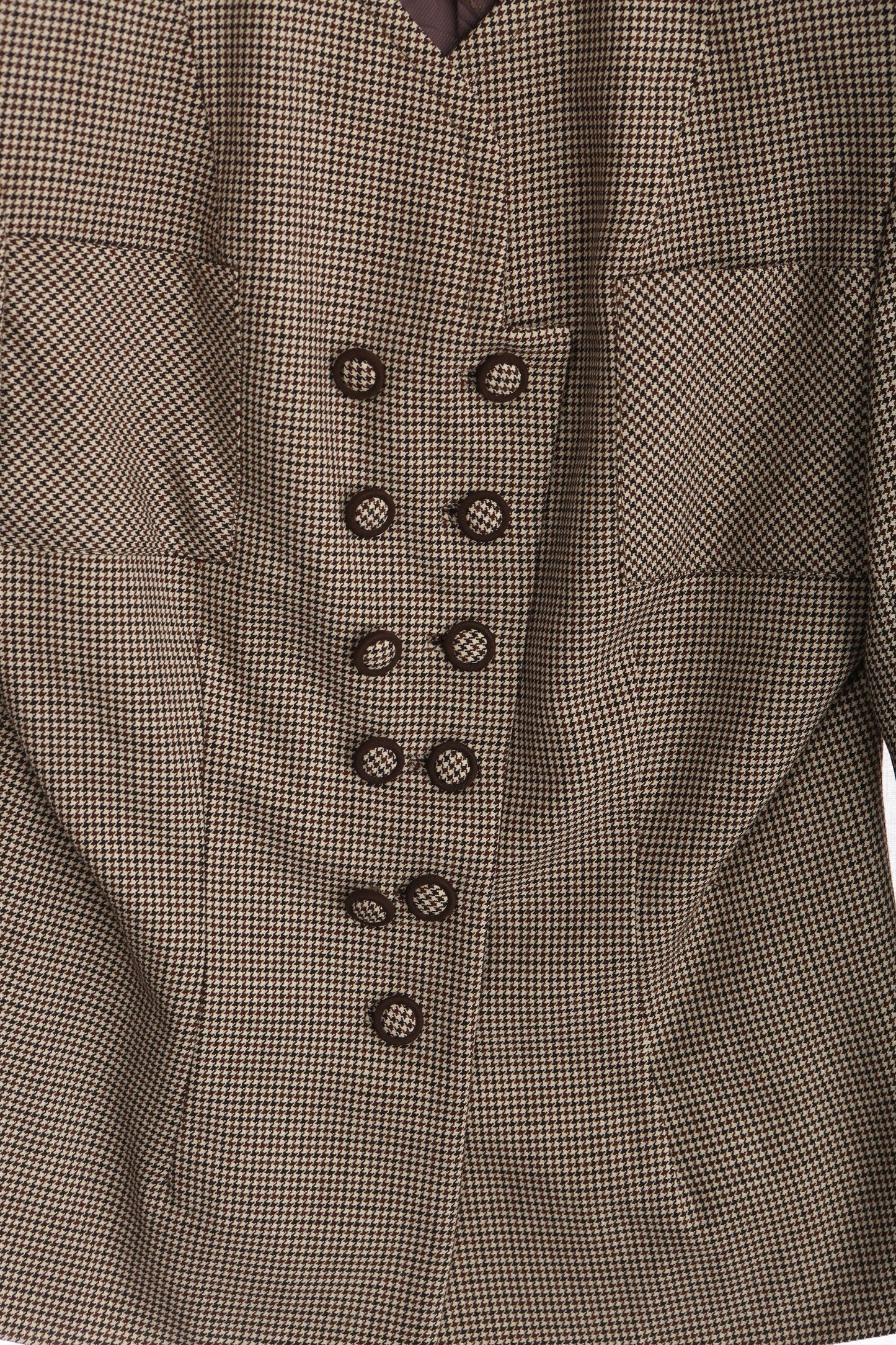 Vintage Women Brown Plaid Casual Jacket / Era 1940's - 1950's