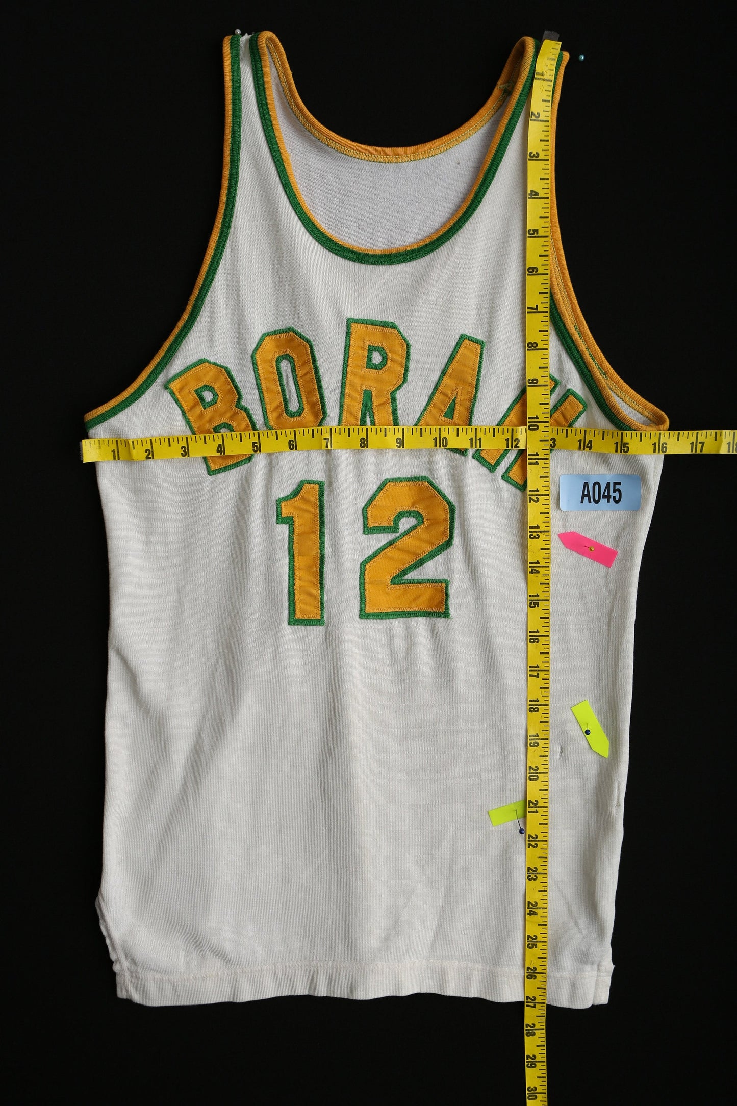 Vintage Basketball Jersey with 12 Borah Stitched Letters