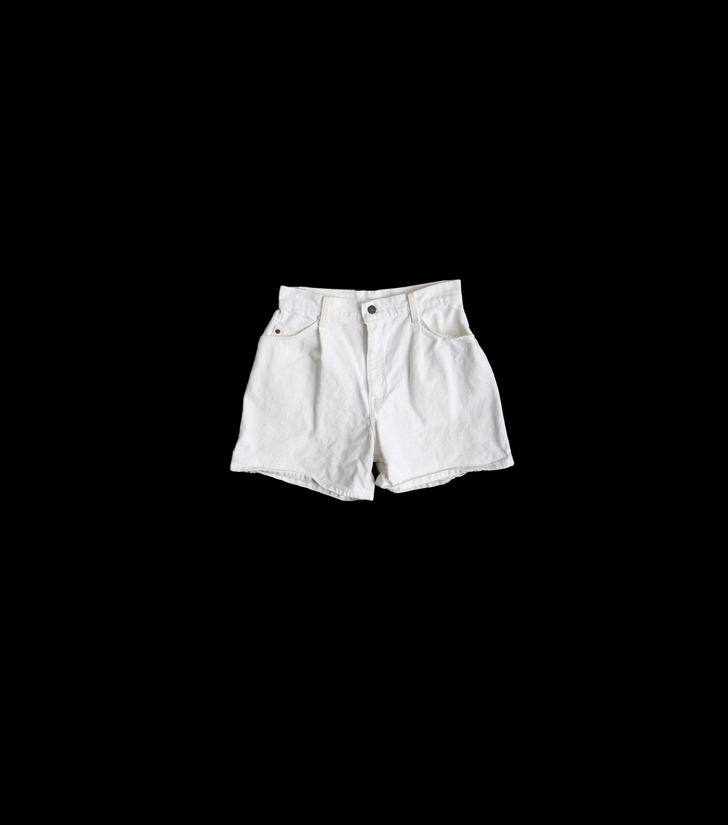 Vitage Levi's High Waist White Denim Short