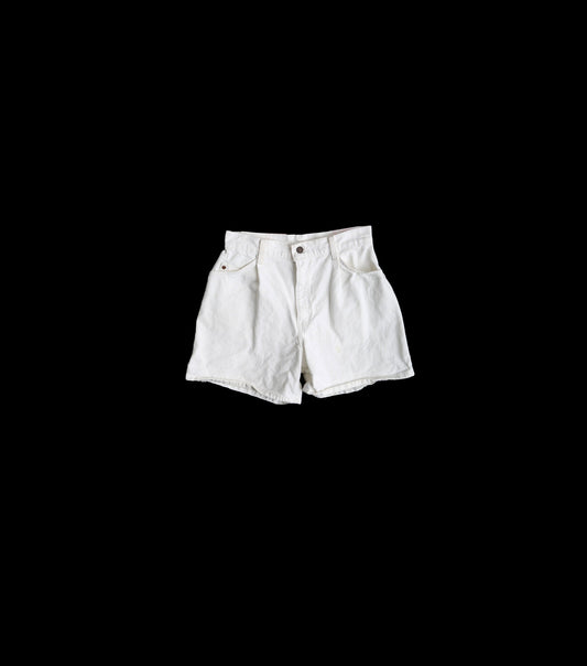 Vitage Levi's High Waist White Denim Short