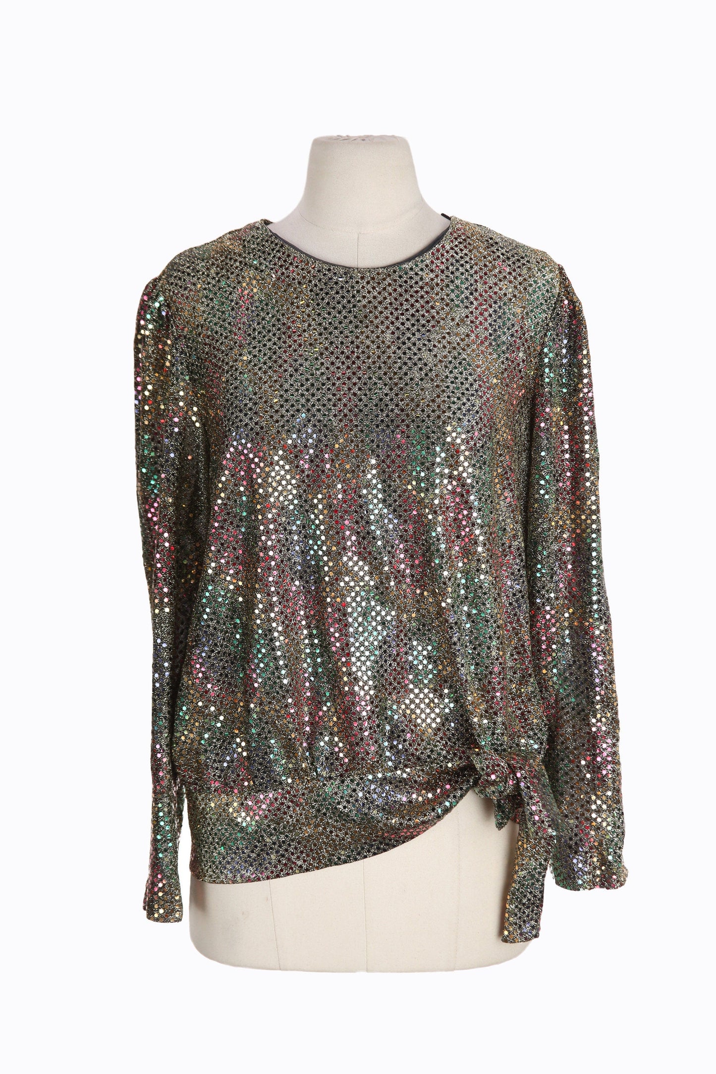 Vintage Women Metallic Blouse by Another Thyme - Estimated Era 1980's