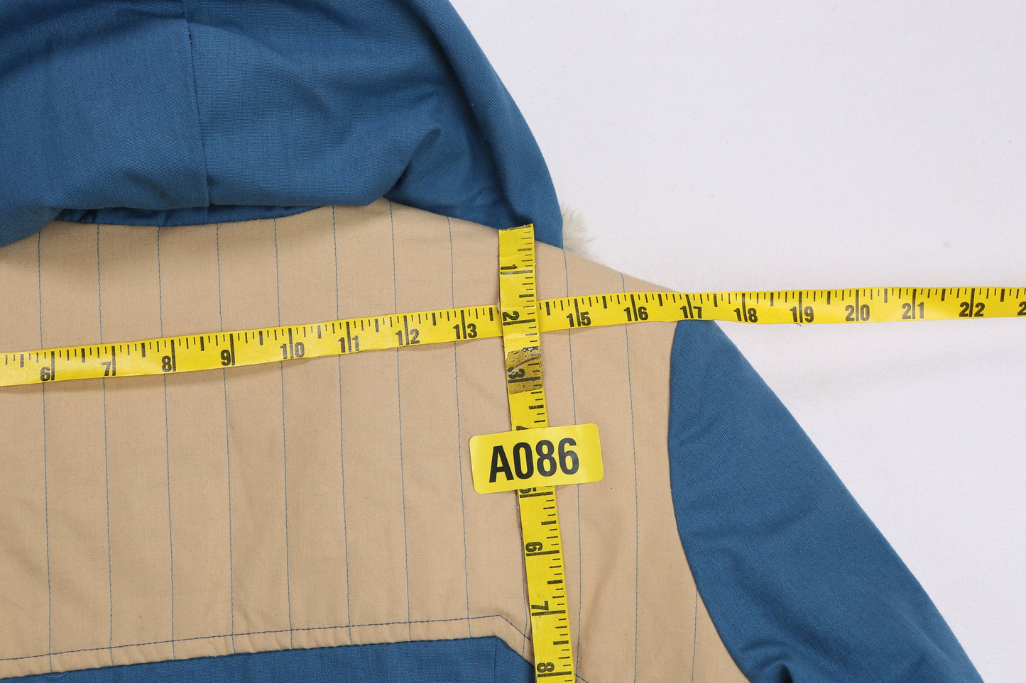 Vintage Women's Blue Ski Jacket with Fur Hood - Estimated Era 1970's - 1980's