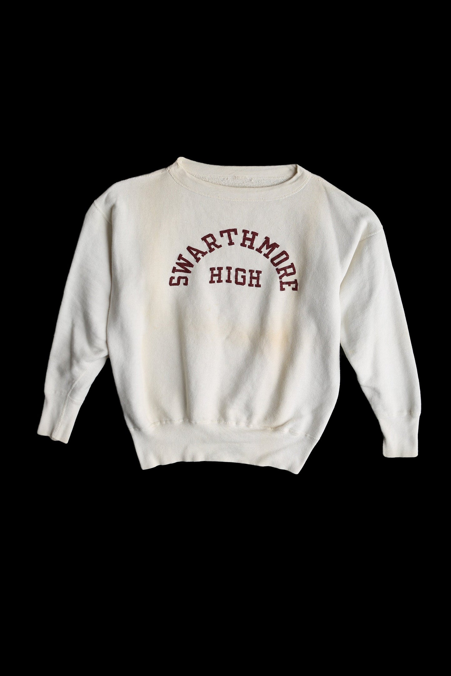 Vintage Crew Neck White T-shirt with Swarthmore High Print