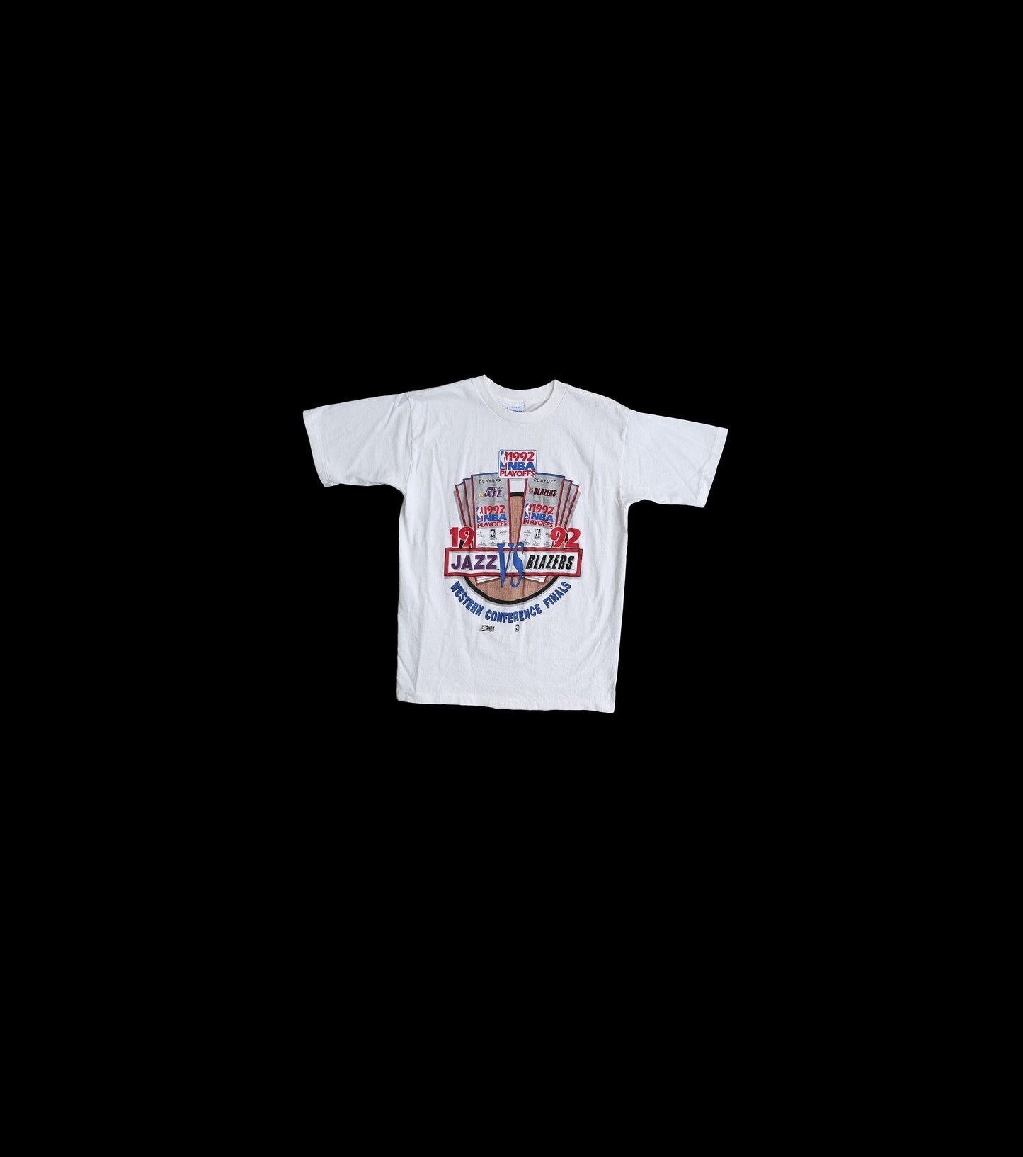 Vintage Basketball Graphic T-shirt / 1992 Jazz VS Blazers Playoffs