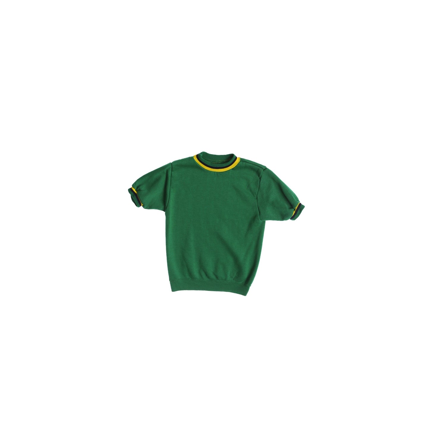 Vintage Green Crew Neck Short Sleeve Sweatshirt - Era 70s - 80s