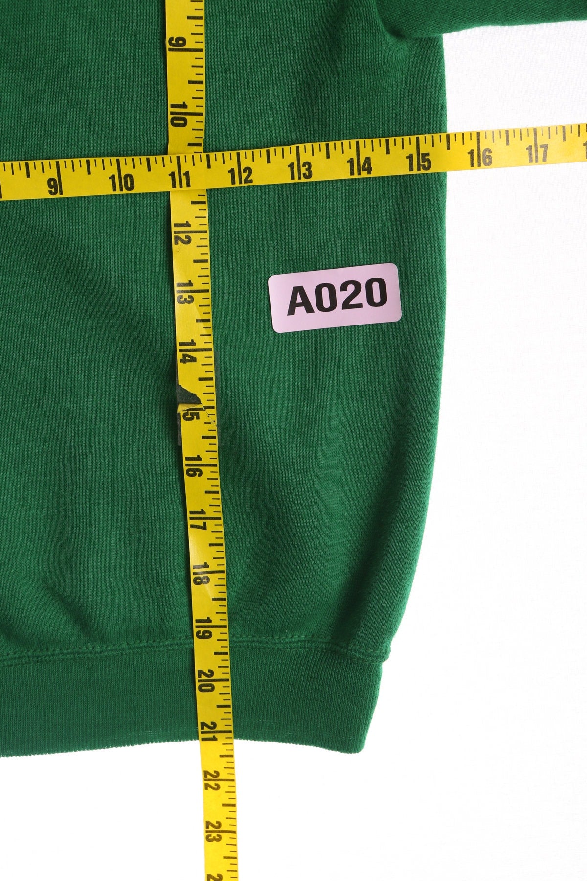 Vintage Green Crew Neck Short Sleeve Sweatshirt - Era 70s - 80s