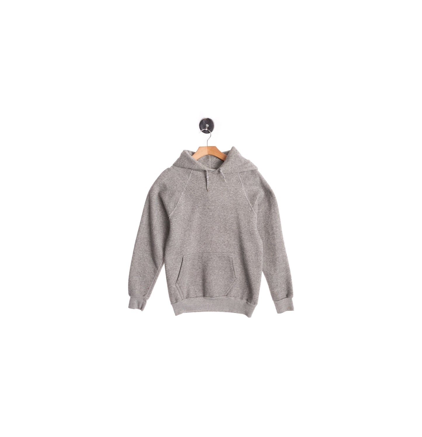 Vintage Gray Pullover Hoodie - No Print - Era 80s - 90s