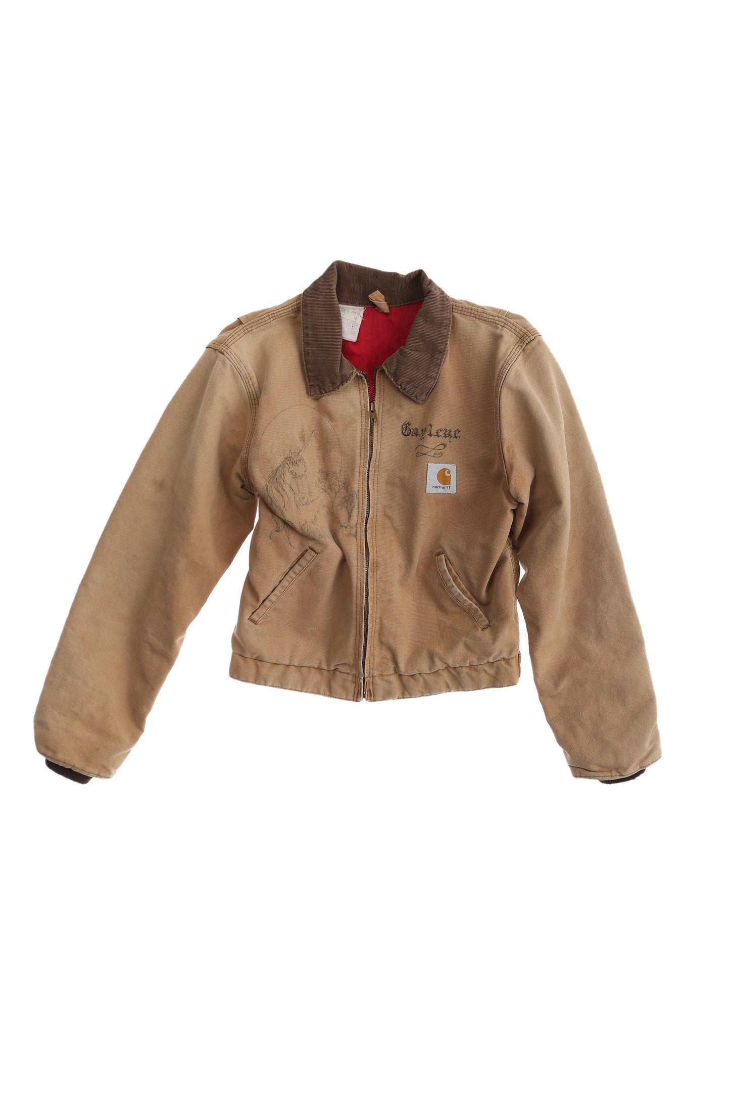 Vintage Carhartt Canvas Jacket with Pen Drawn Art