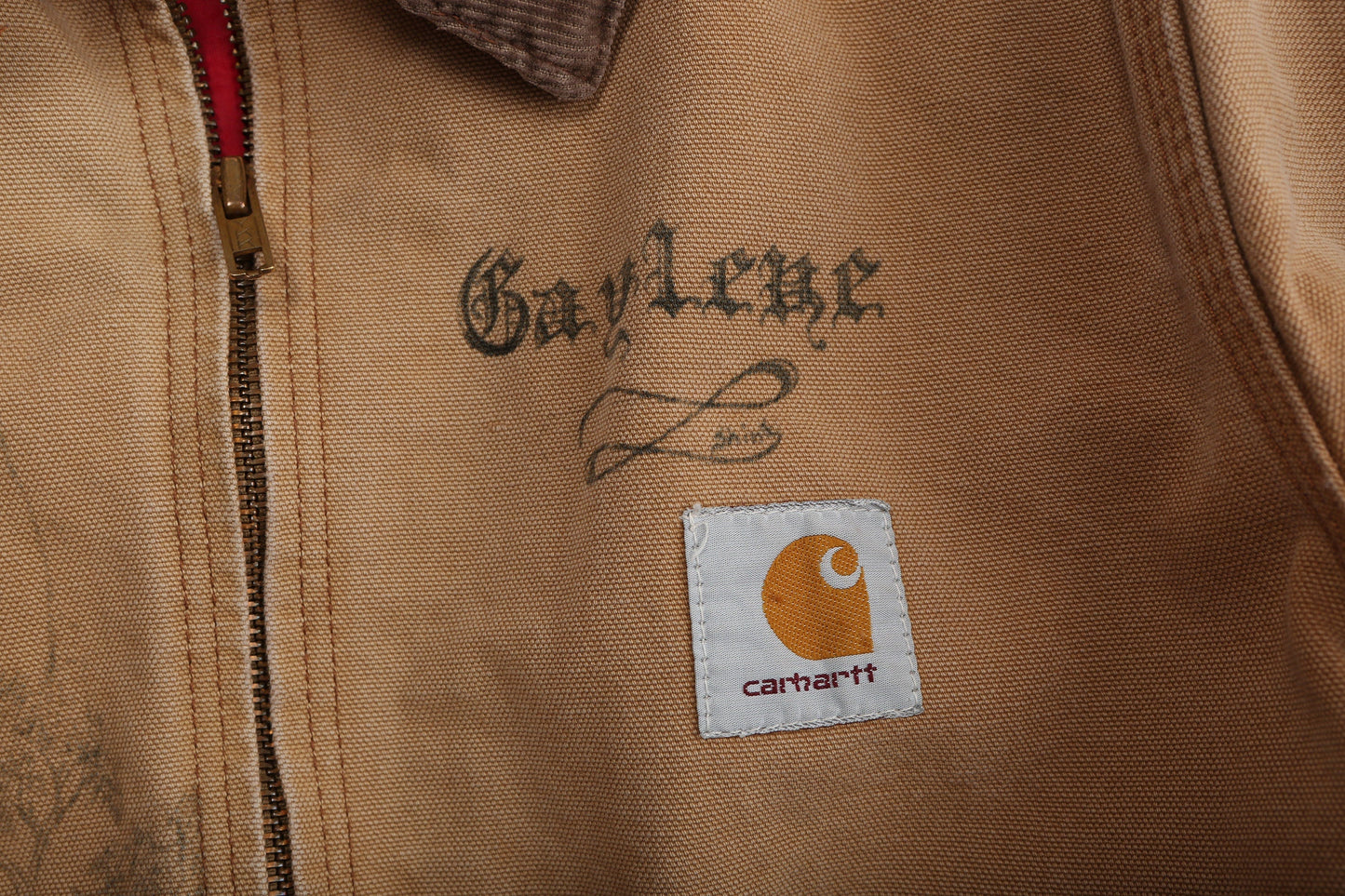 Vintage Carhartt Canvas Jacket with Pen Drawn Art