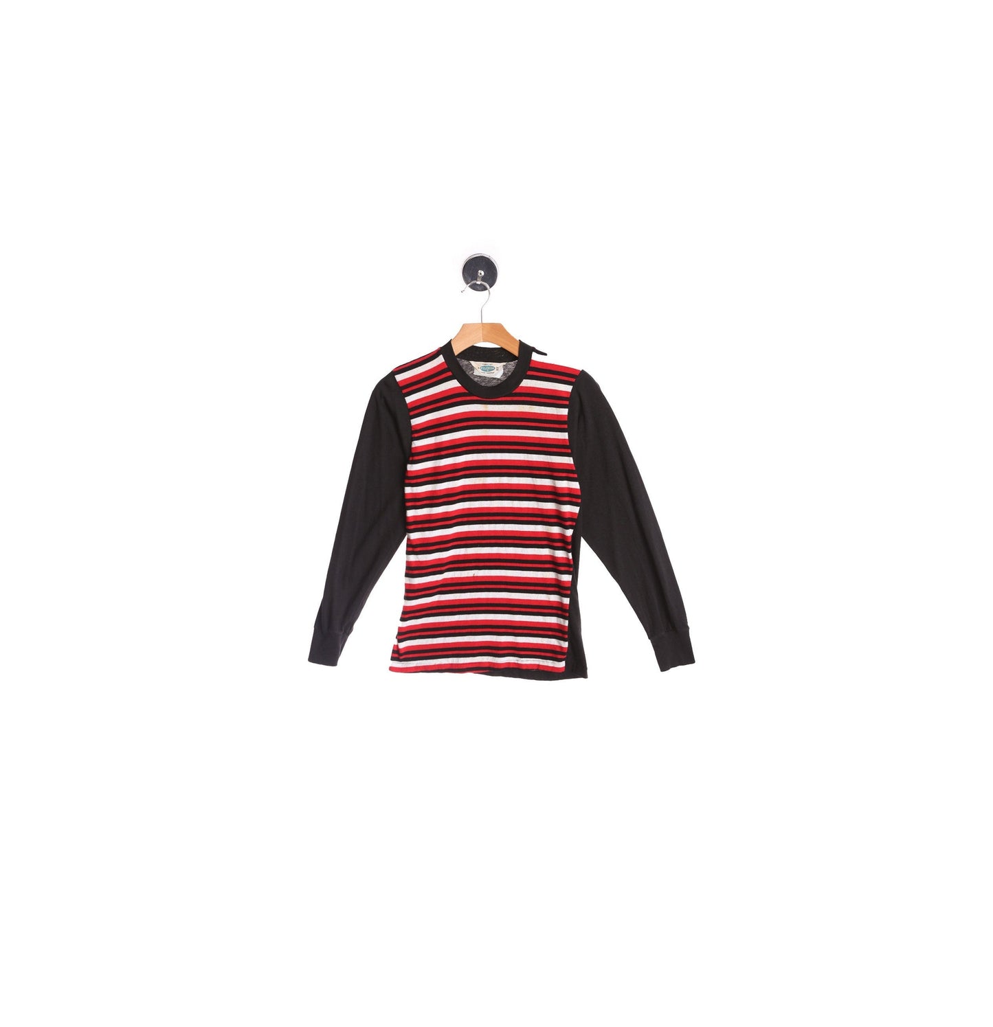 Vintage Long Sleeve Striped Black Shirt by Pilgrim