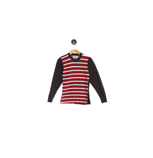 Vintage Long Sleeve Striped Black Shirt by Pilgrim