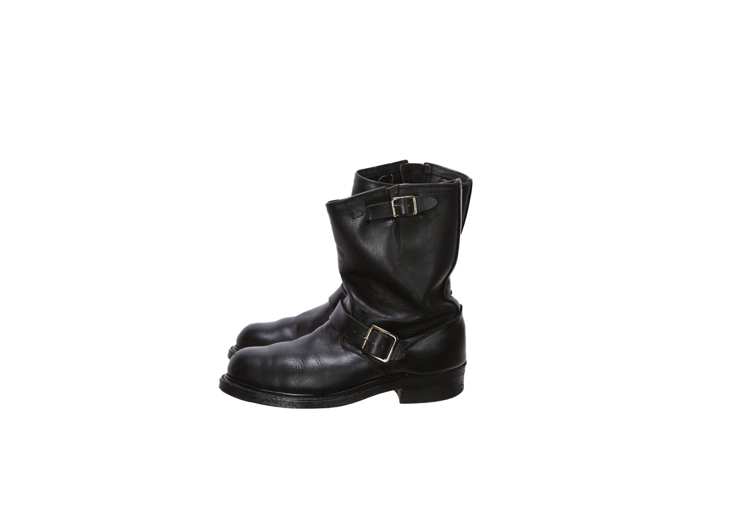 Vintage Black Engineering Boots - Made in USA - Union Made - Estimated Era 1980's - 1990's - Men's Size 11