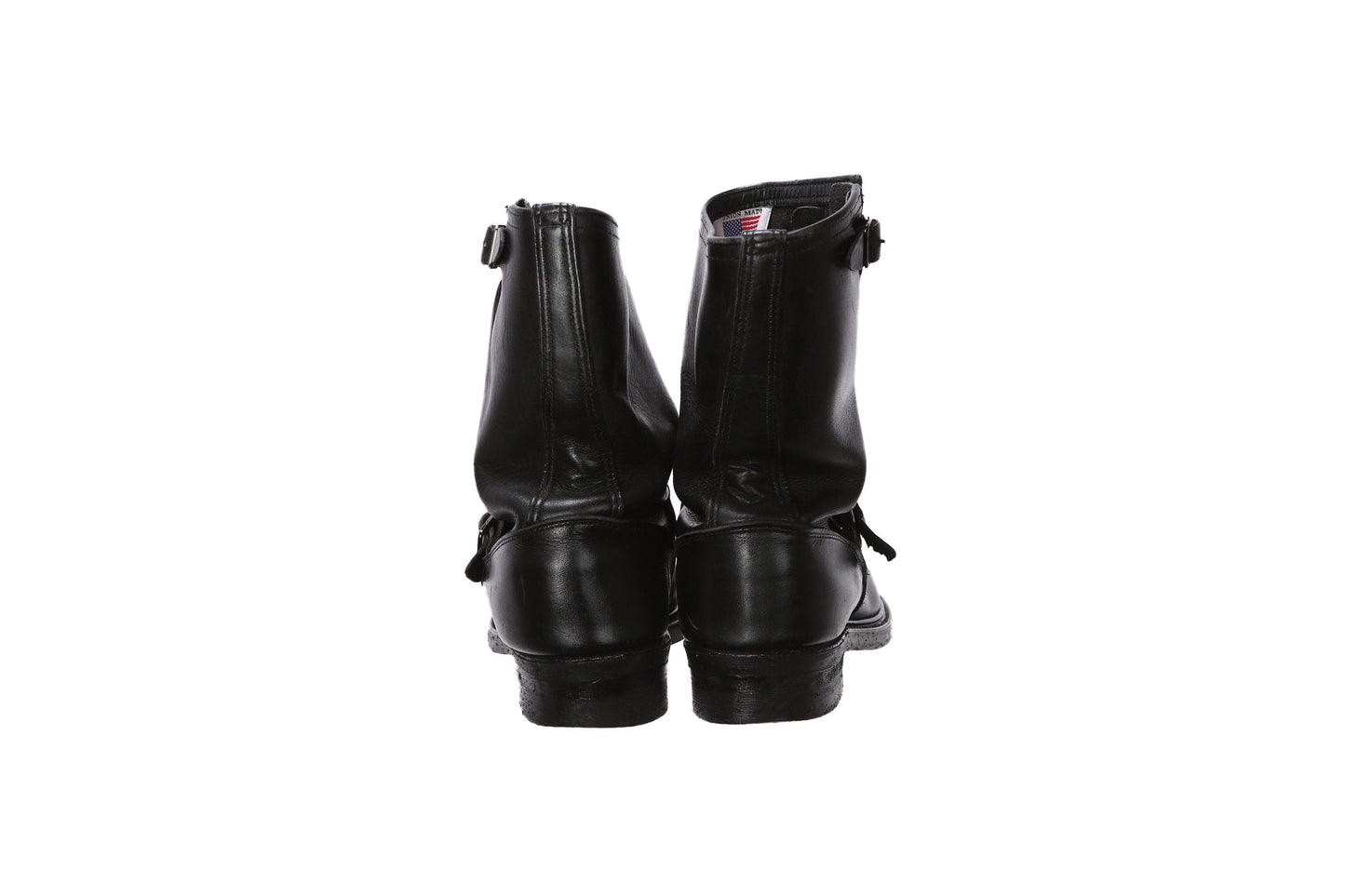 Vintage Black Engineering Boots - Made in USA - Union Made - Estimated Era 1980's - 1990's - Men's Size 11