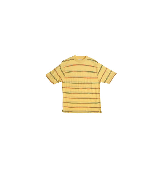 1960's Men Yellow Striped Mod Shirt