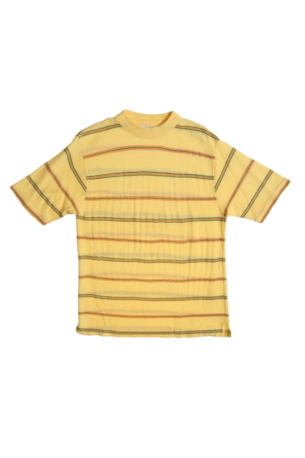 1960's Men Yellow Striped Mod Shirt
