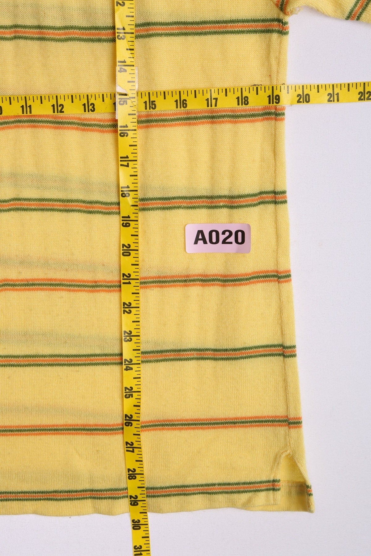 1960's Men Yellow Striped Mod Shirt