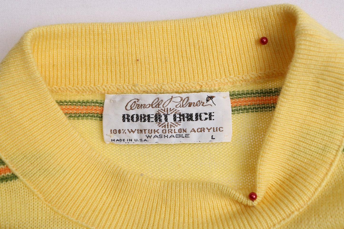 1960's Men Yellow Striped Mod Shirt