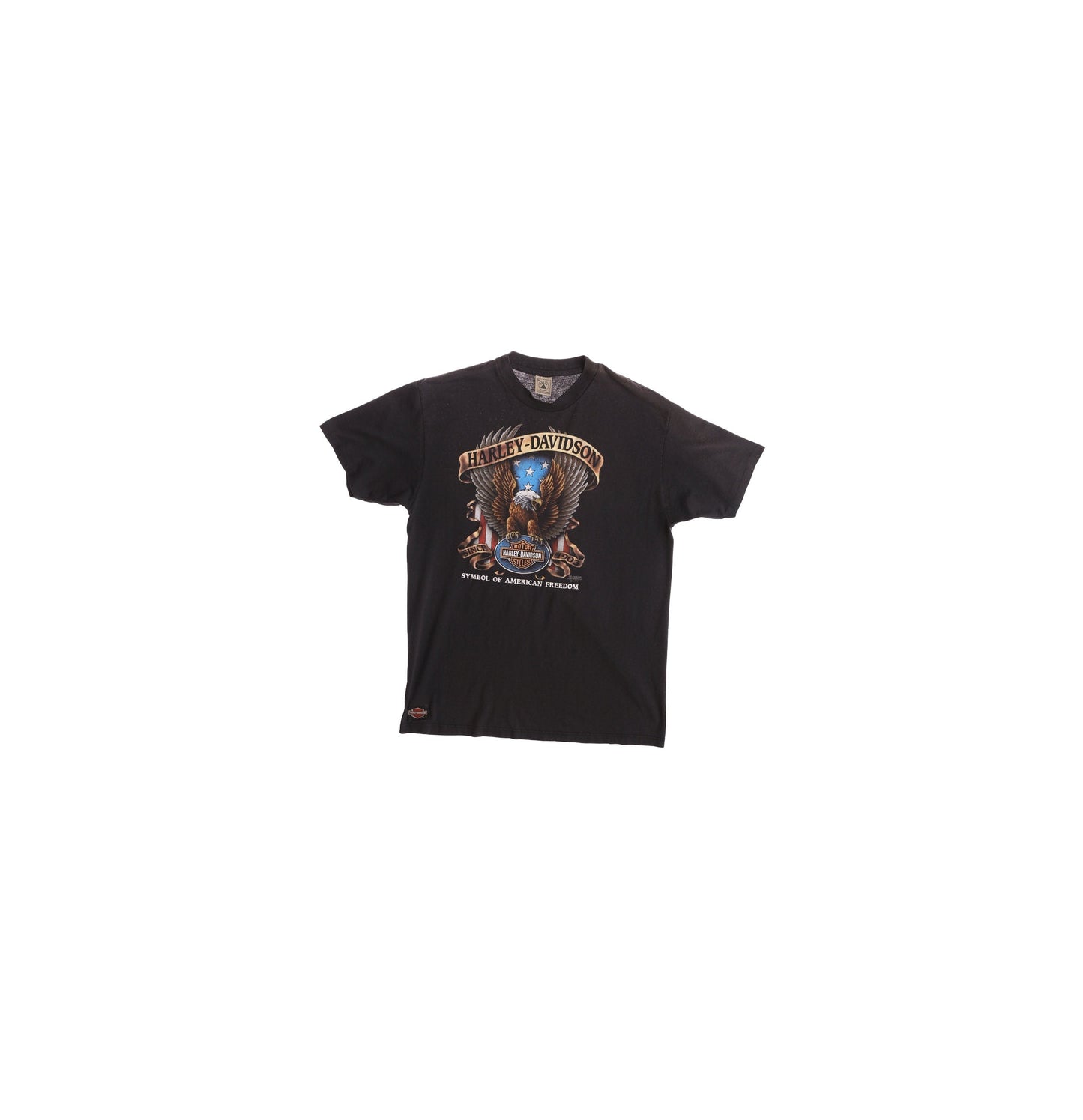Vintage Harley Davidson Symbol of American Freedom Black Graphic T-shirt