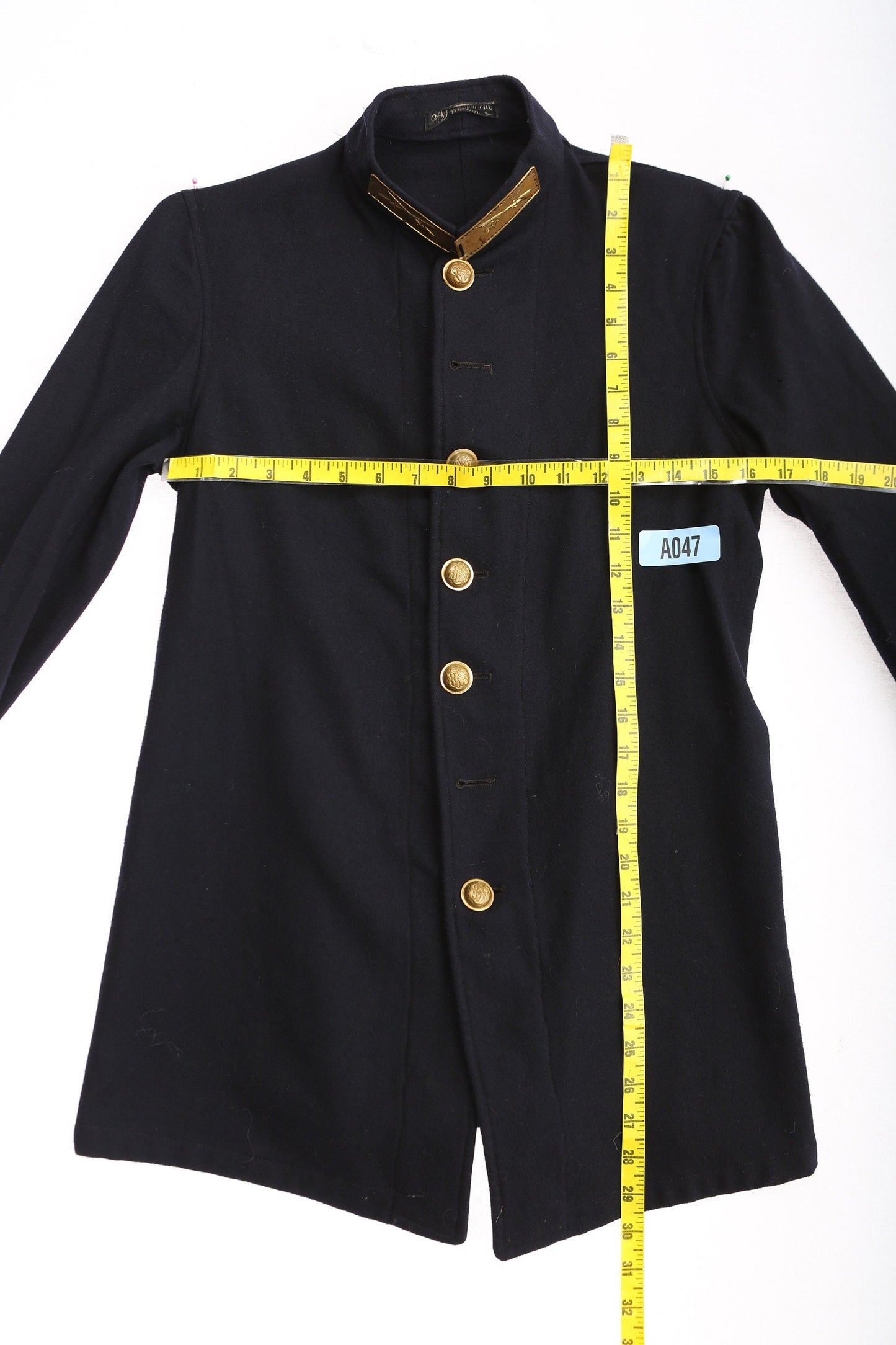Vintage Military Blue Wool Coat