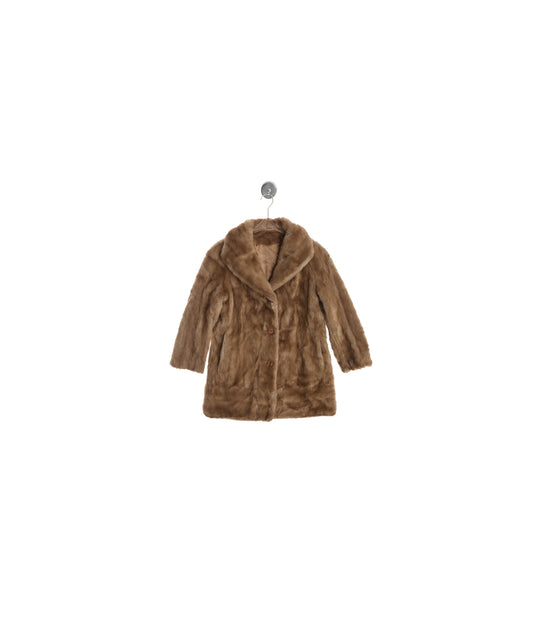 Vintage Women Brown Faux Fur Coat