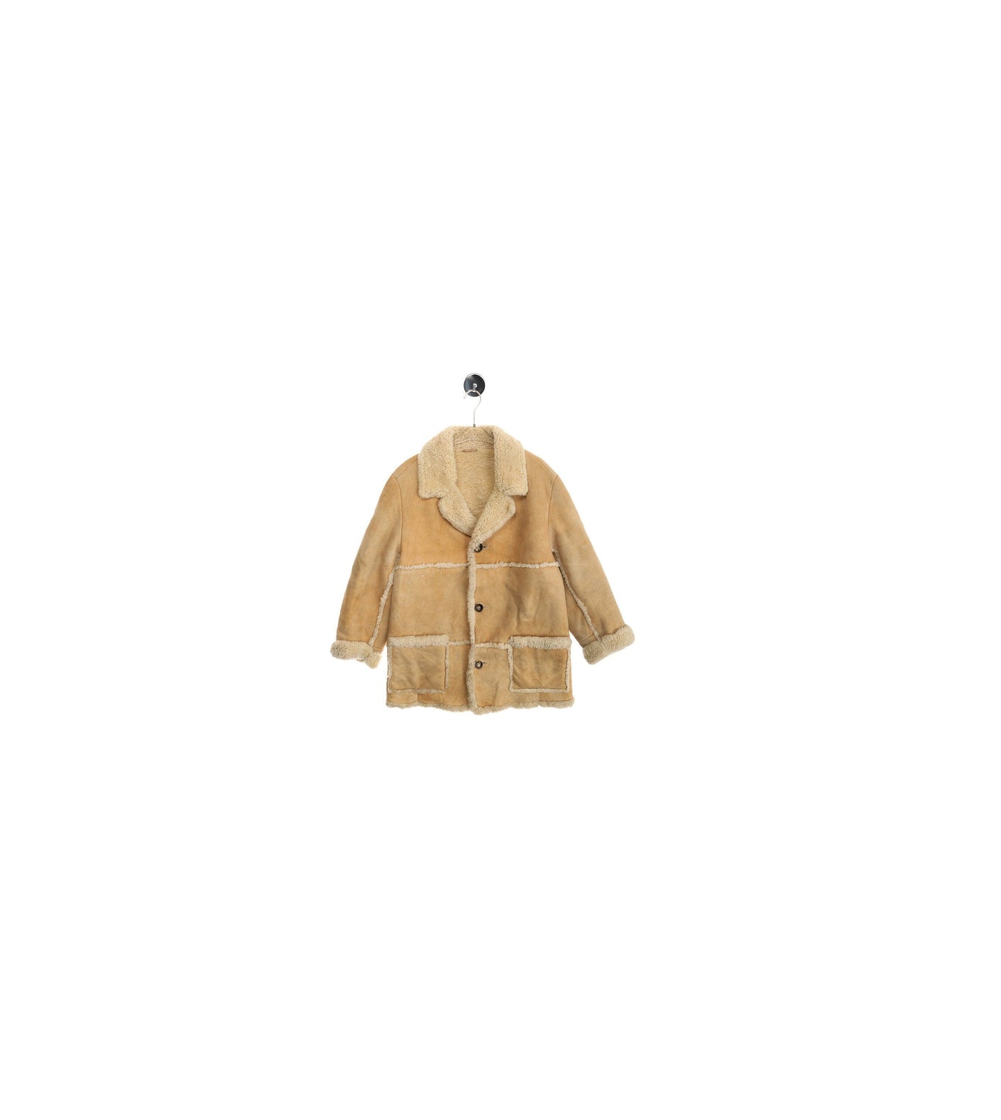 Vintage Men Shearling Coat - Made in Glastonbury, England - Sheep Skin