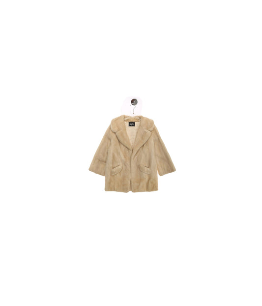 Vintage Women Beige Fur Coat