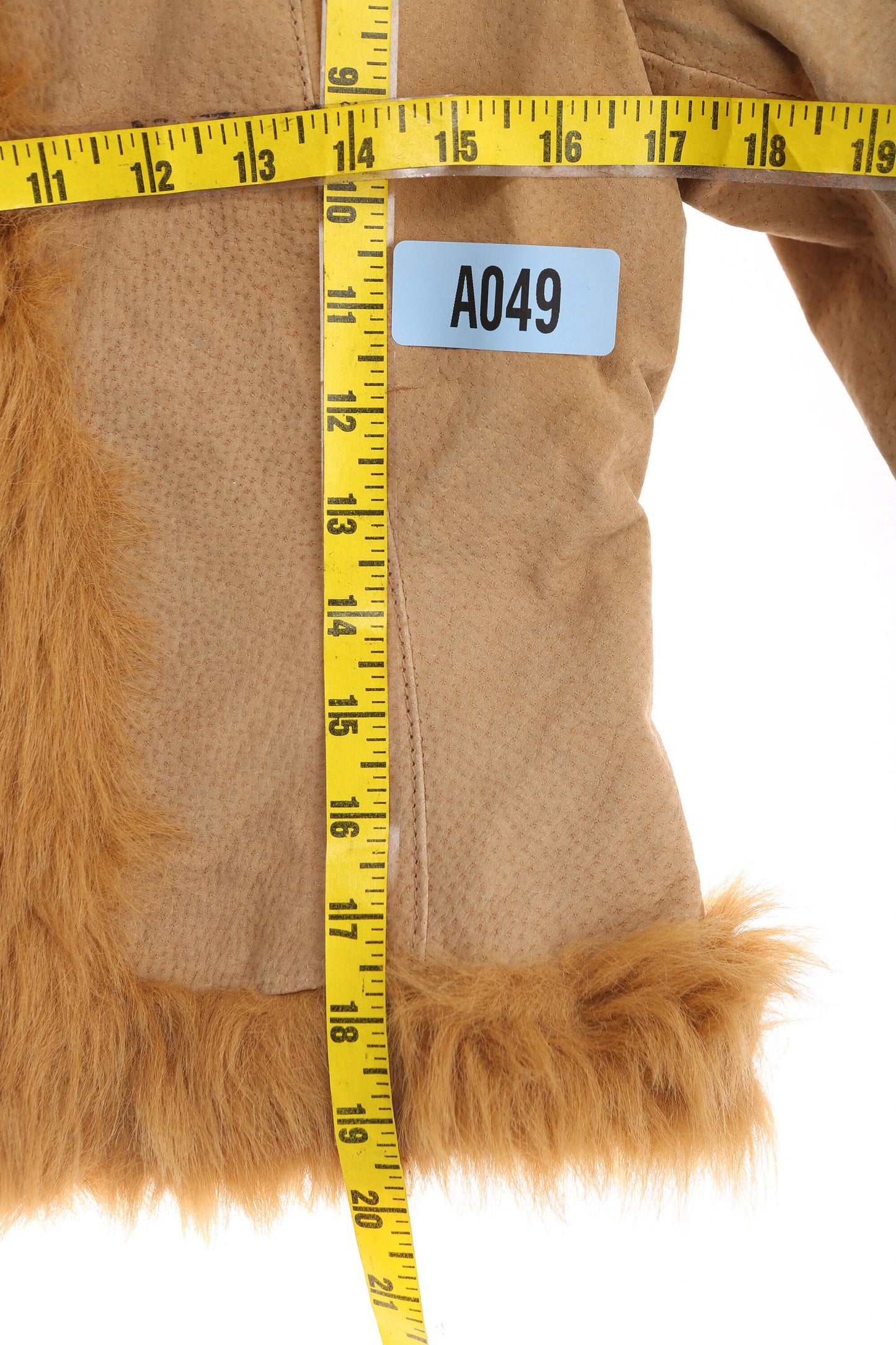 Women's High Waist Suede Jacket with Faux Fur Seam - Y2K