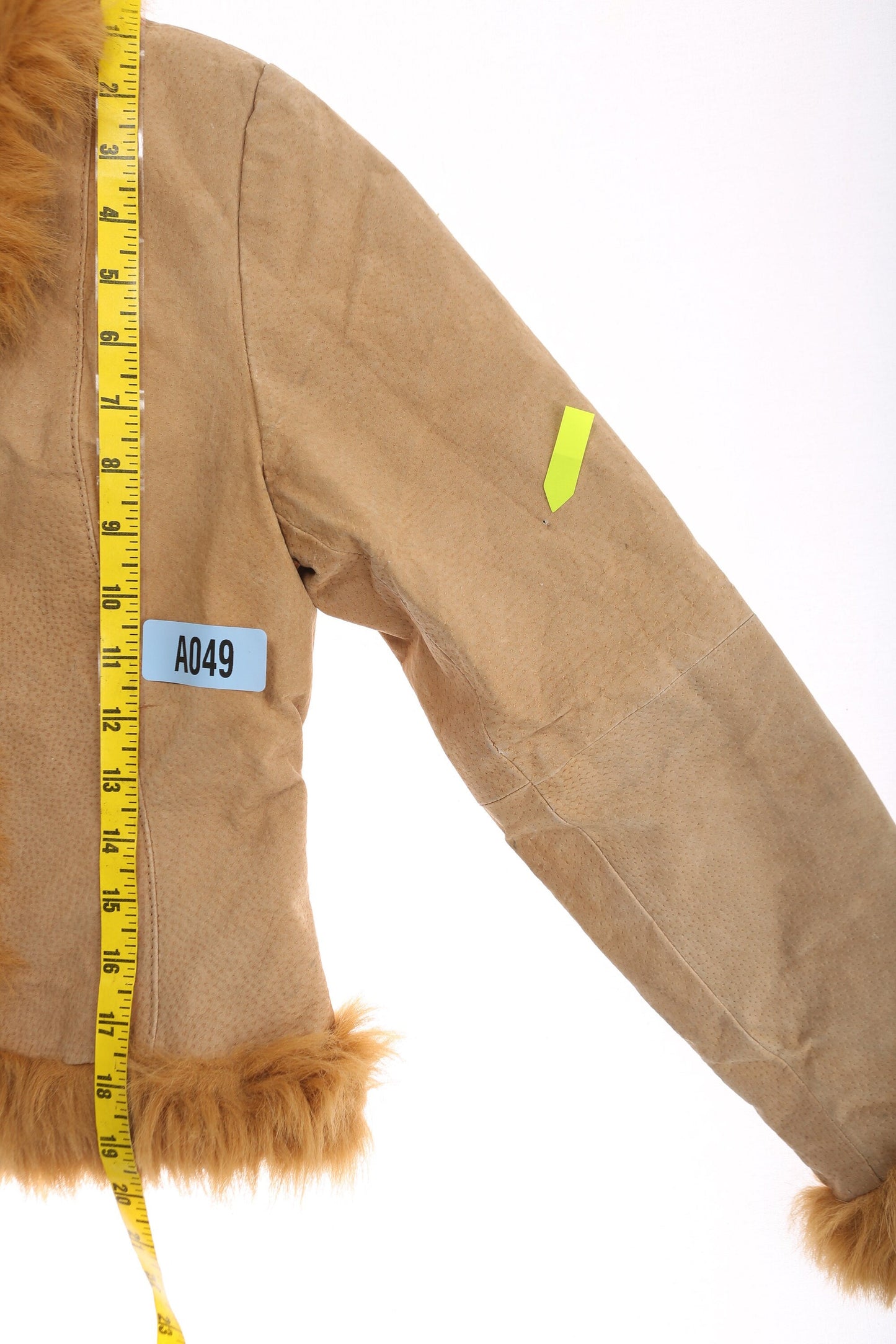 Women's High Waist Suede Jacket with Faux Fur Seam - Y2K