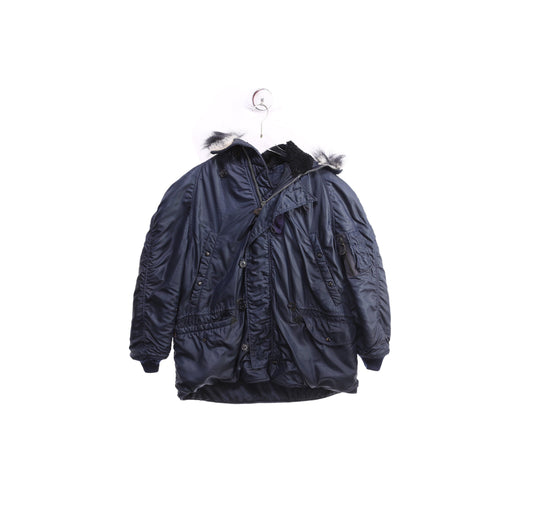 Vintage N-3A Blue USAF Parka with Fur Hood Seam - Estimated Era 1970's - 1980's