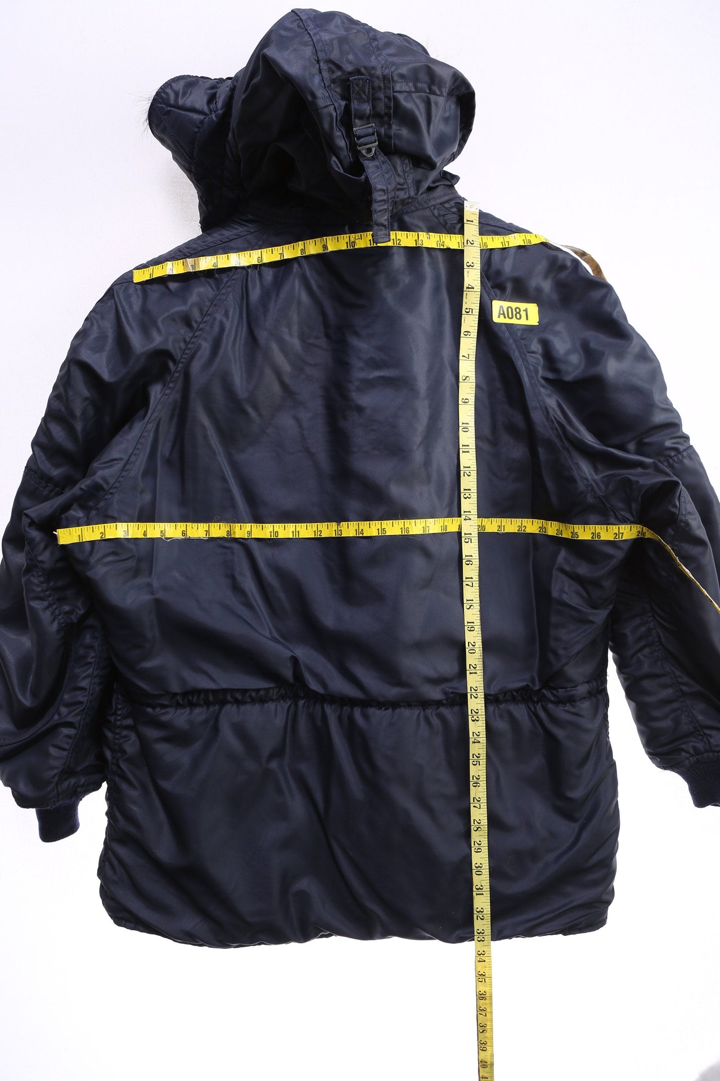Vintage N-3A Blue USAF Parka with Fur Hood Seam - Estimated Era 1970's - 1980's