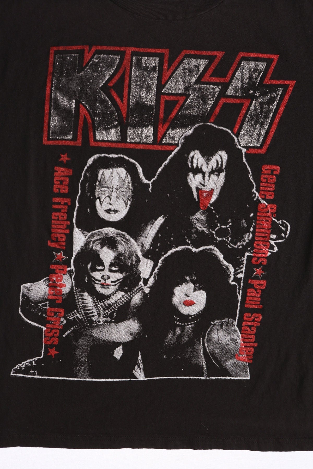 Vintage Kiss Black Graphic Rock T-shirt