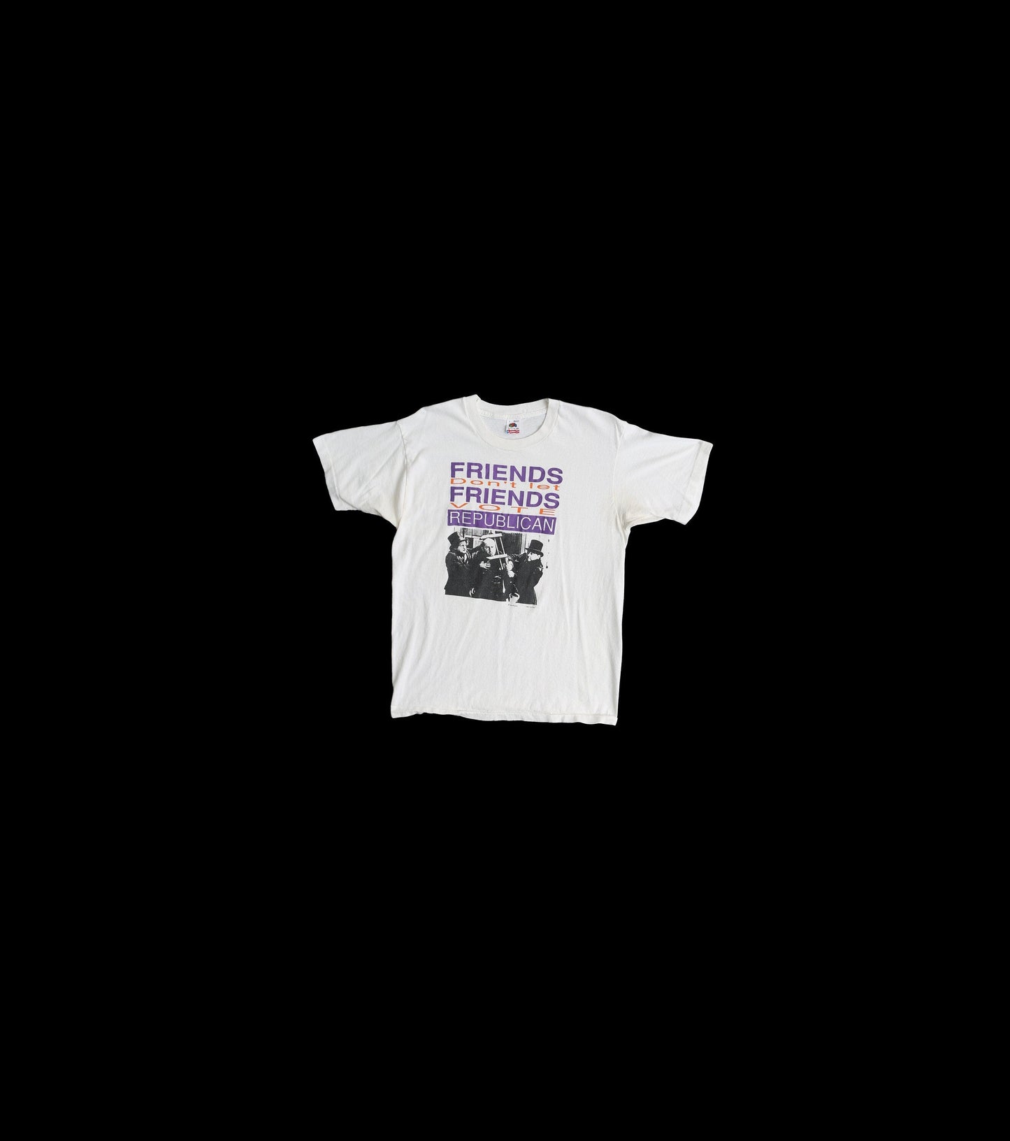 The Three Stooges Vintage Graphic T-shirt - Friends Don't Let Friends Vote Republican