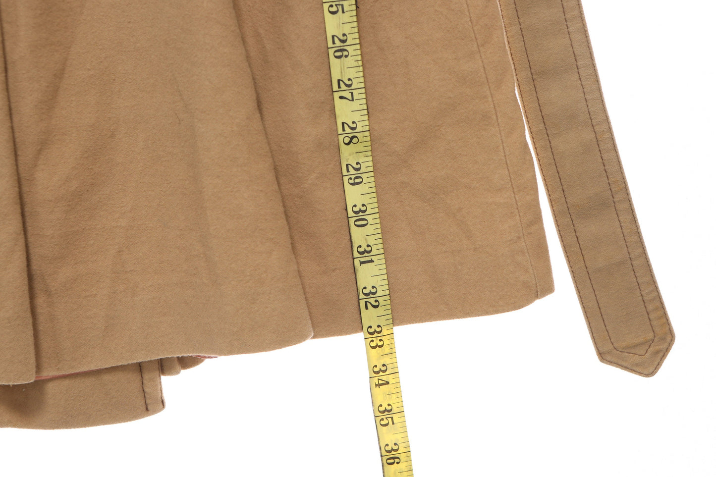 Vintage Women's Beige Winter Coat with Brown Faux Fur Collar - Estimated Era 1980's - 1990's