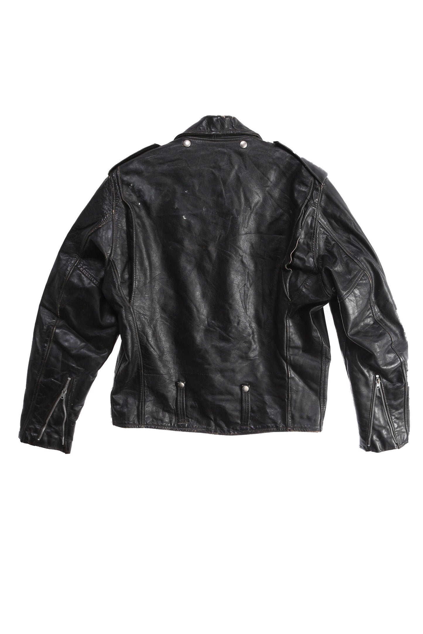 Vintage Black Biker Leather Jacket by Harley Davidson - Estimated Era 1970's - 1980's