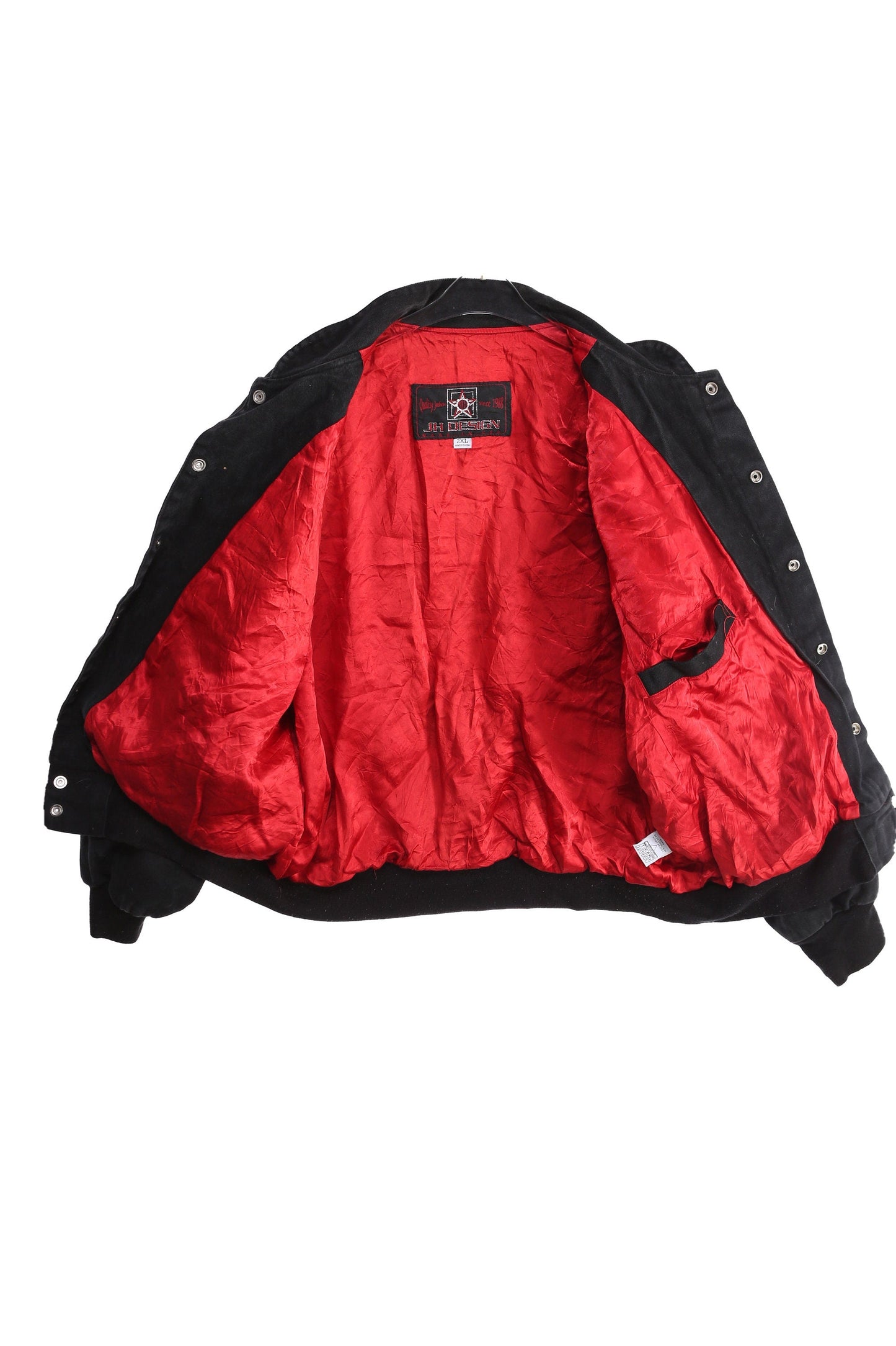 Vintage Black Racing Jacket with Racing Patches by JH Design - Estimated Era 1990's - Y2K