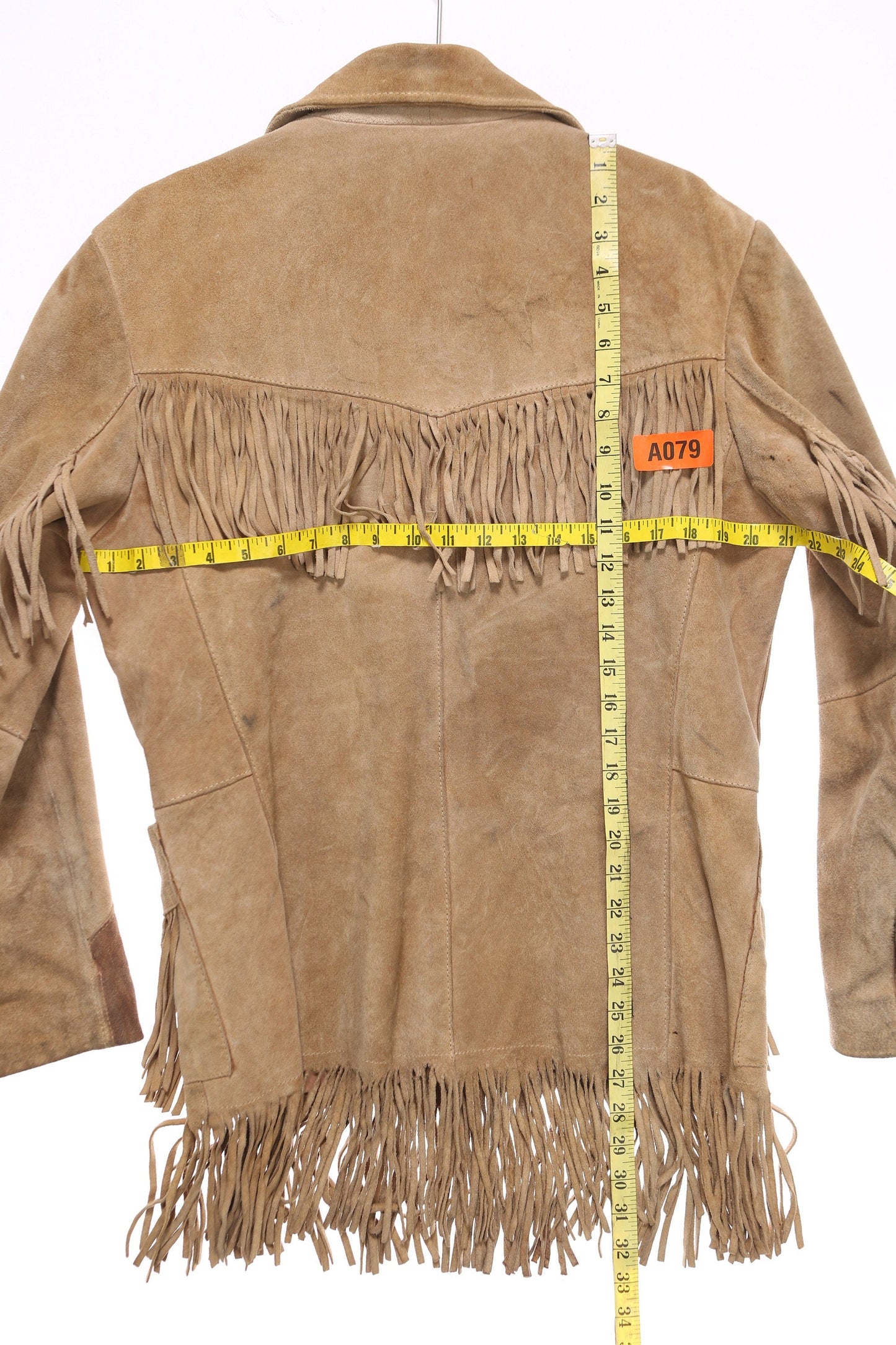 Vintage Fringed Jacket / Suede / Western / 1980s / Tan / Americana / Cowboy /