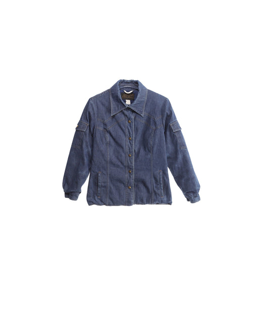 Vintage Women Blue Denim Jacket by Eddie Bawer - Estimated Era 1980's - 1990's